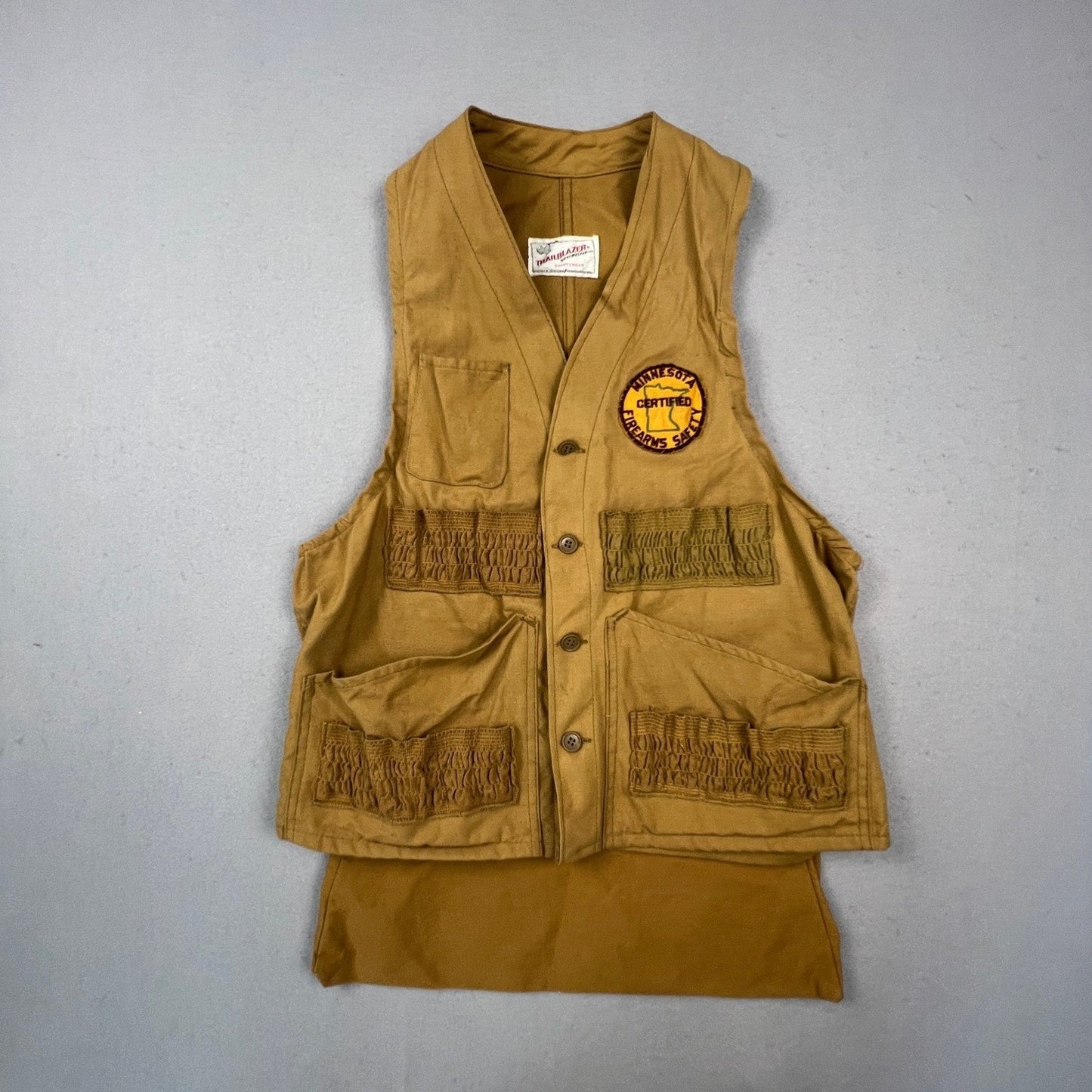 Trailblazer Winchester Hunting Vest Mens L Tan Canvas Minnesota Safety Vintage