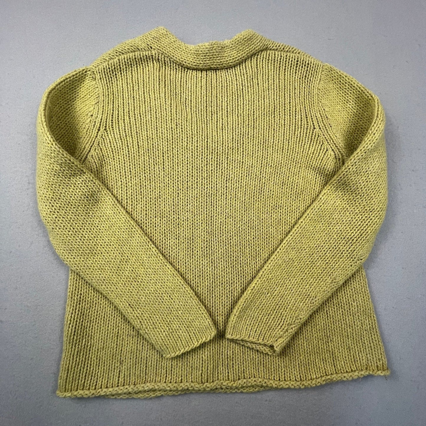 Eileen Fisher V-Neck Sweater Womens L Green Wool Alpaca Knit Pullover Minimalist
