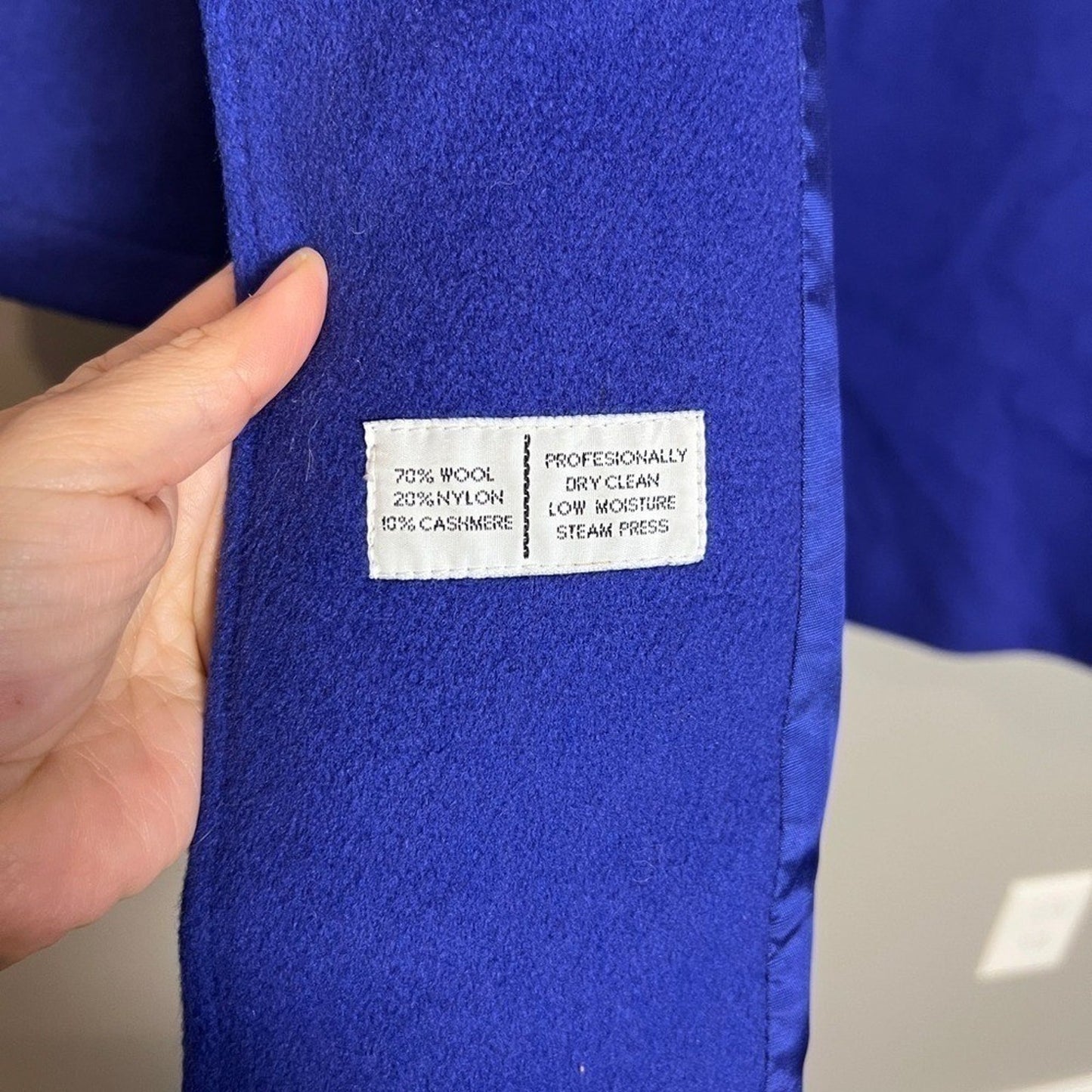 Princess Royalcore Swing Women's Blue Wool Coat Velvet Collar Size 10