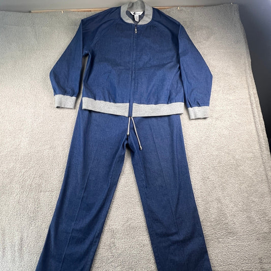 VTG Blast Denim Tracksuit Straight Leg Unisex Blue Retro Casual Loungewear Stret